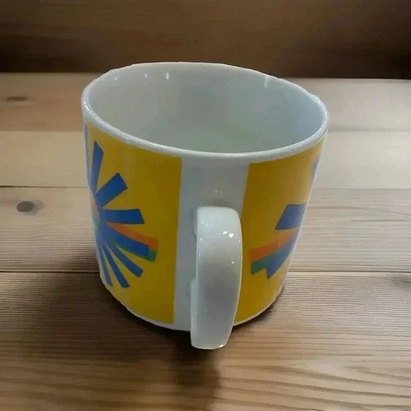 Vintage Cartwheel Coffee Cup of Sunshine Colorful Ceramic Mug Coffee/Tea - Picture 4 of 7
